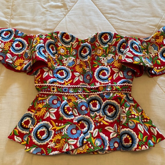 Caroline Constas Irene peplum top M NWT - Picture 2 of 12